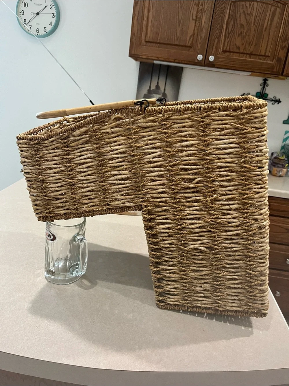Natural Woven Storage Stair Basket with Handle - Home Accents